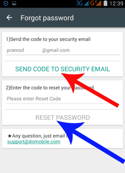 tap on the reset password option to change app lock password