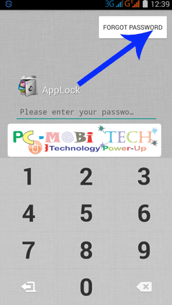 tap on forgot password to fix how to change app lock password