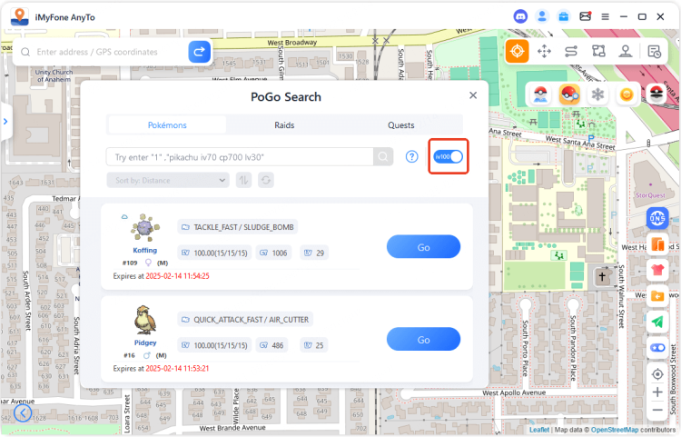 locate shiny eevee by anyto's poke search feature