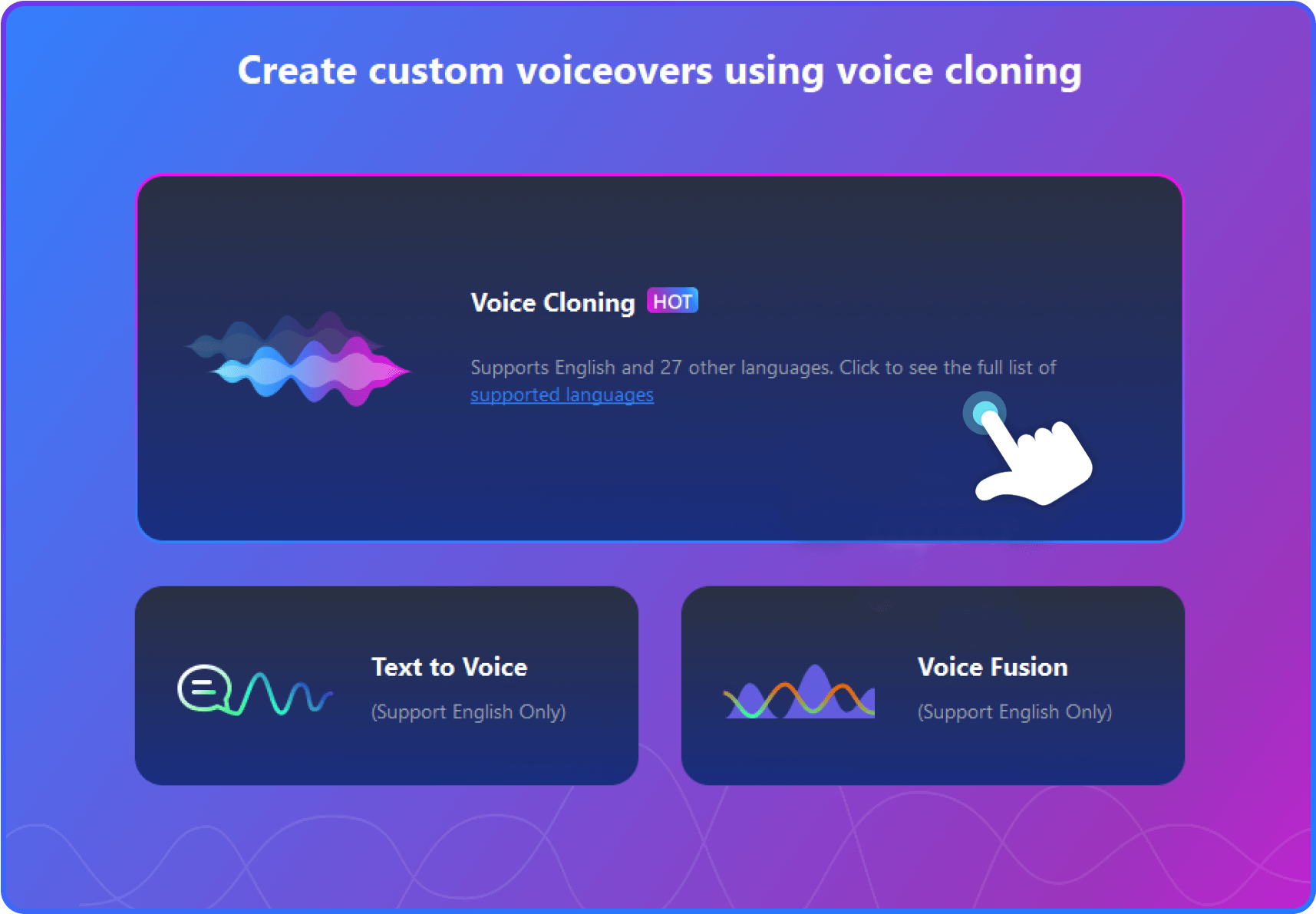step 1 choose cloning features