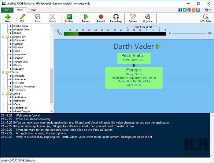 Voxal Voice Changer modificateur de voix en direct