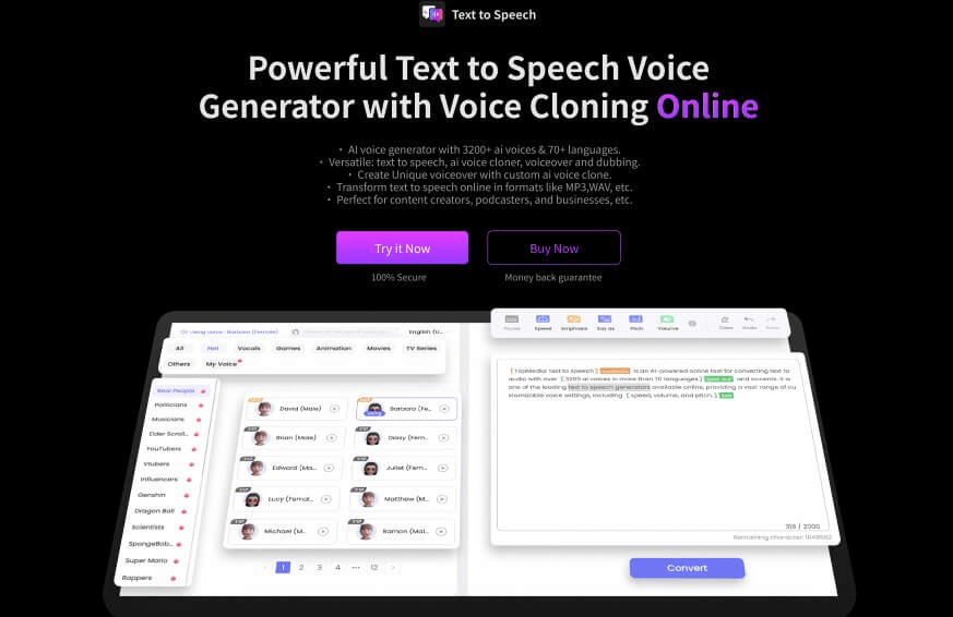 TopMediai AI, outil IA d'imitation de voix gratuite en ligne