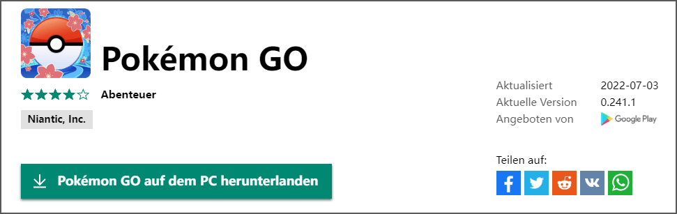 Pokémon Go auf PC herunterladen