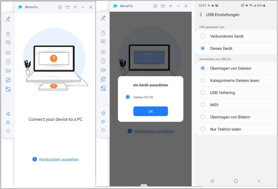 Gerät mit Computer verbinden