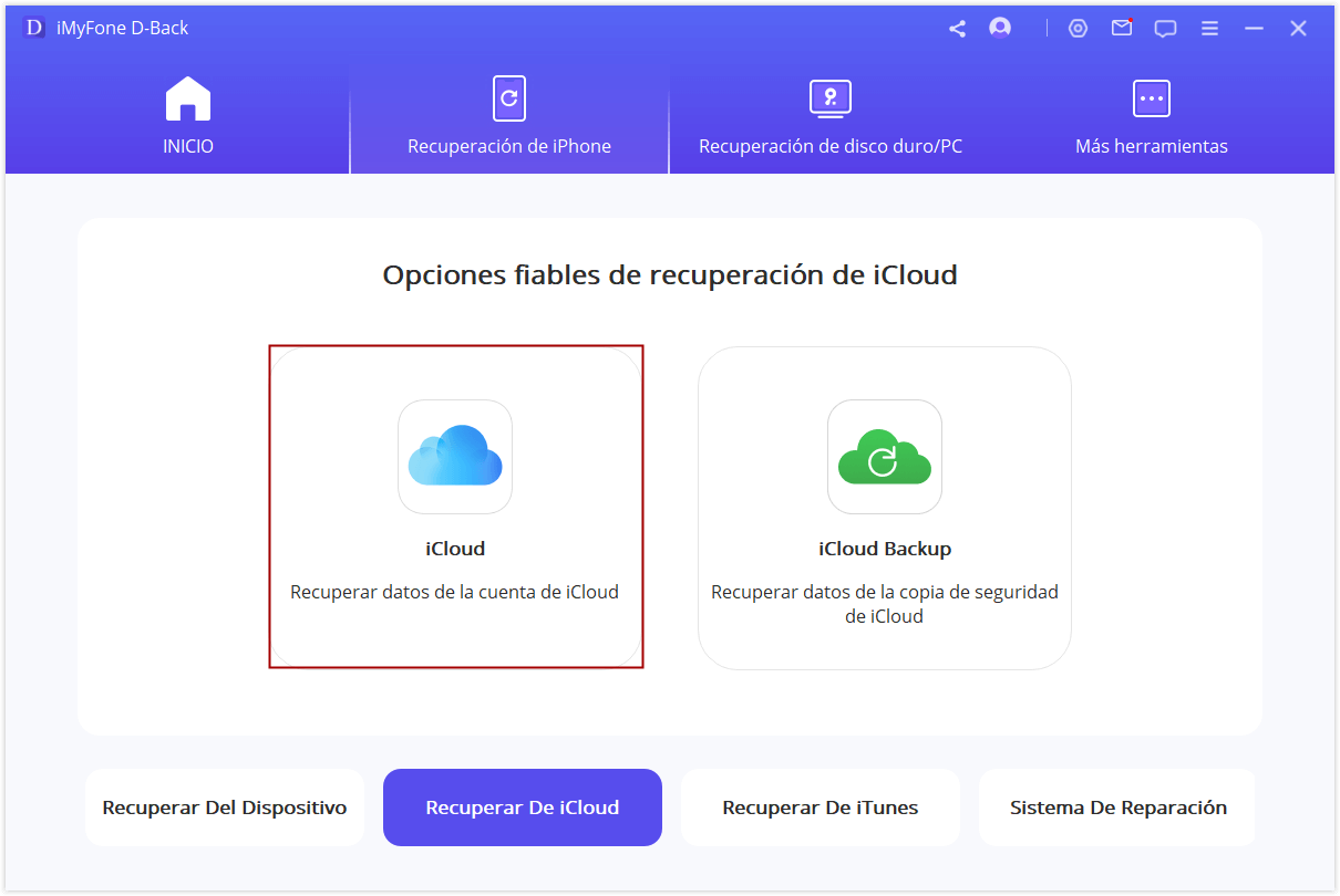 recuperar datos de cuenta de iCloud