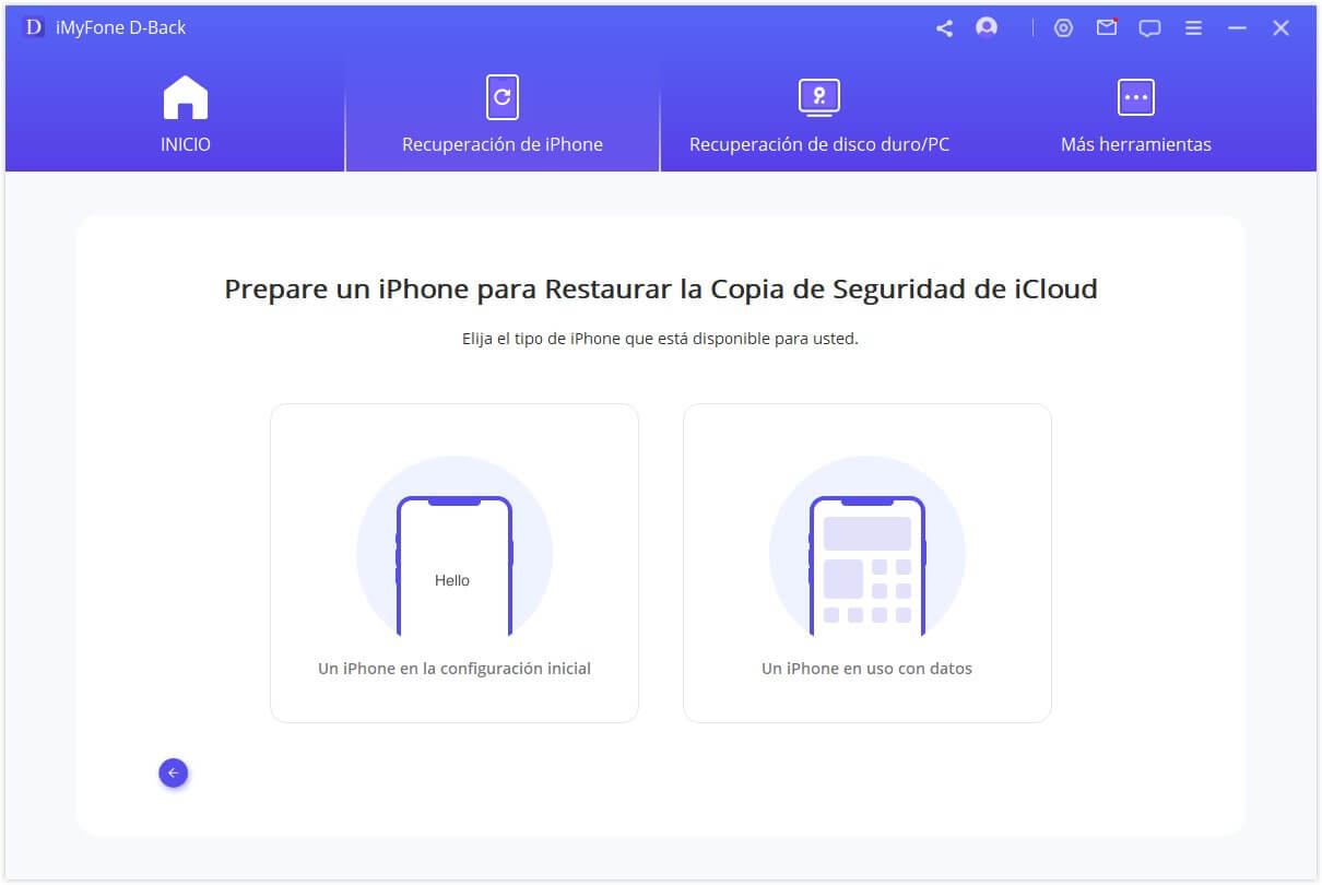 Elije el estado del dispositivo