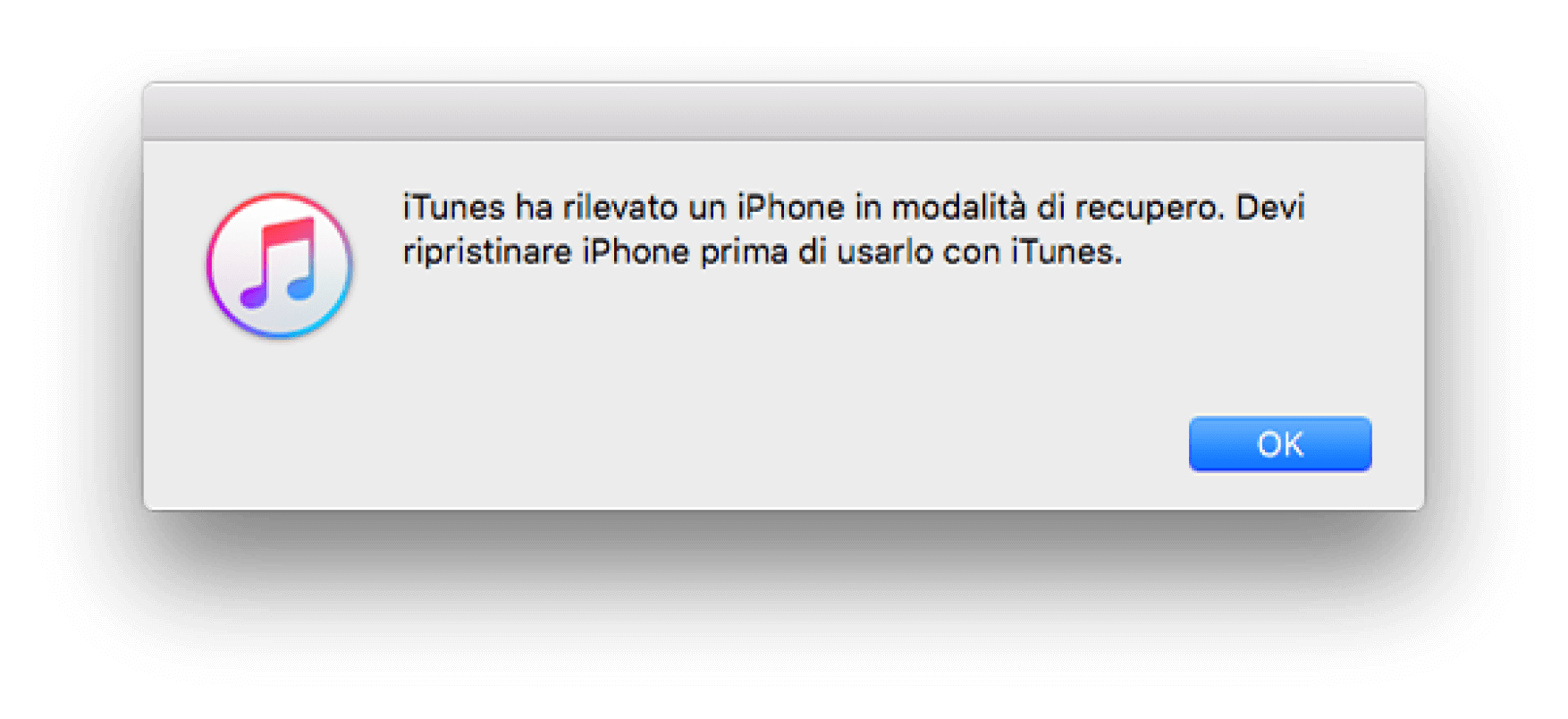 ripristina iPhone con iTunes