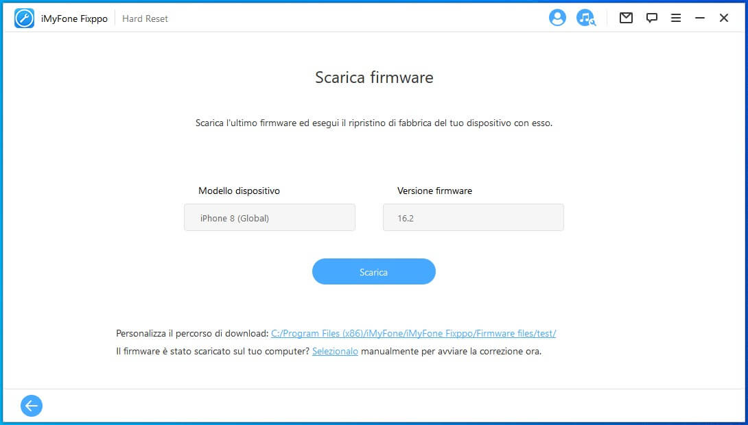 Scaricamento del firmware