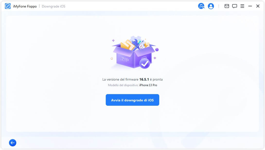 Iniziare il downgrade di iOS 18