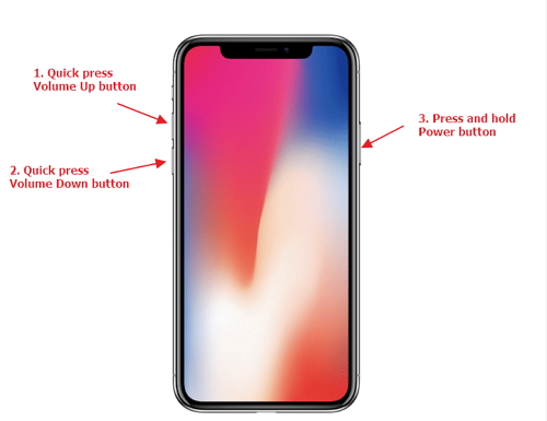 forzare il riavvio dell'iPhone X